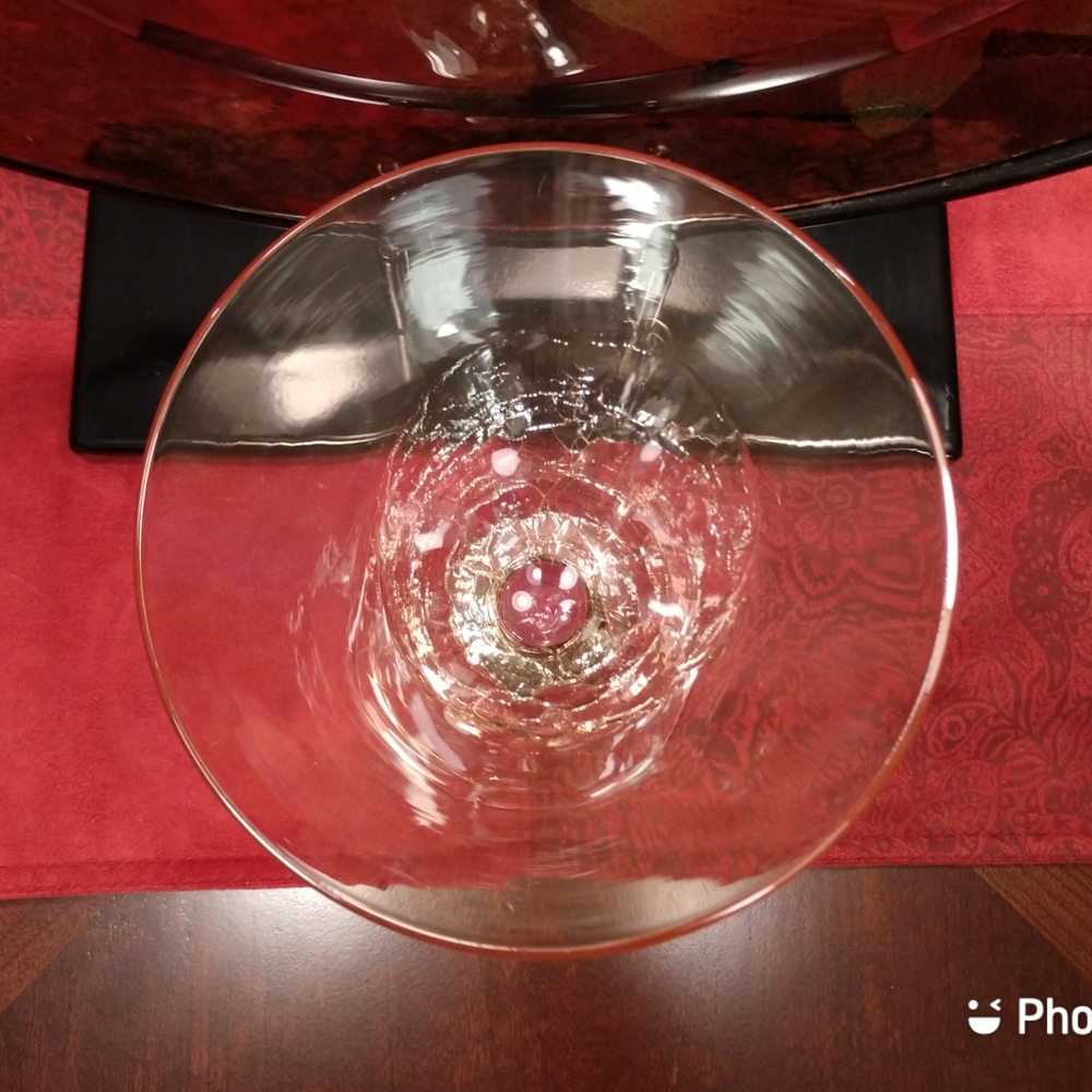 Pier One Amber Luster Crackle Martini Glasses-Discontinuef - Picture 3 of 5